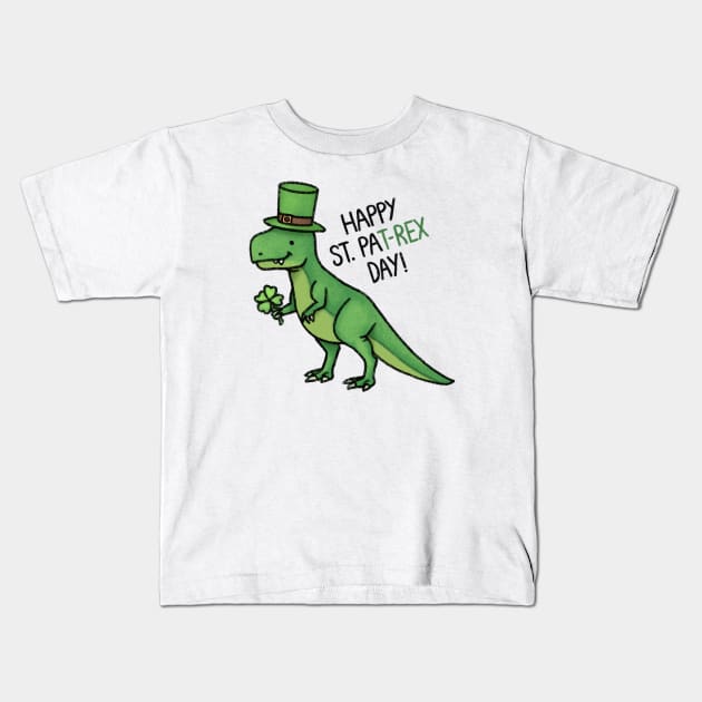 Happy St Pat-rex Day! Kids T-Shirt by drawforpun